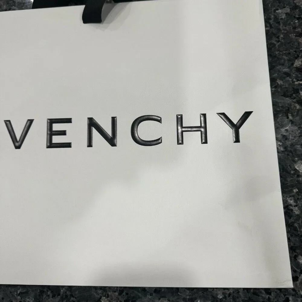 Givenchy White Black Shopping 2026 Gift Bag Tote 12.5” x 16” x 5”